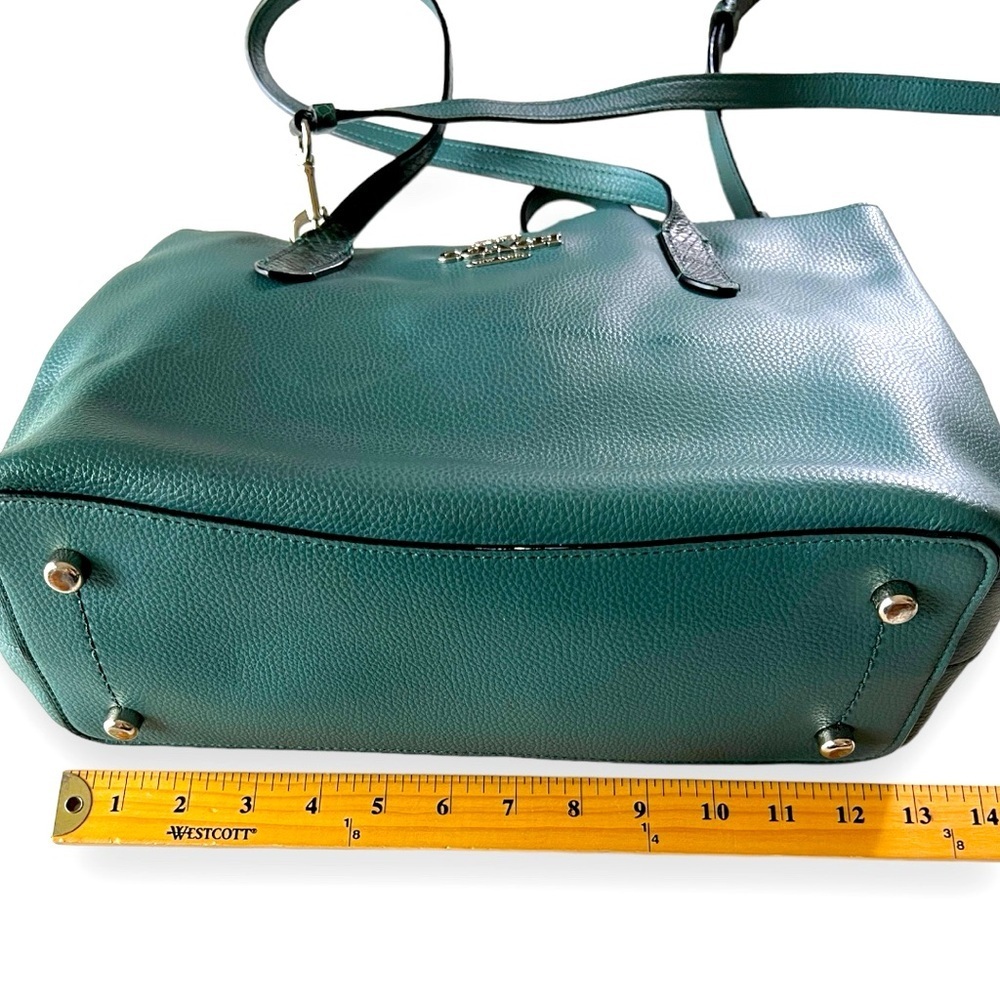 Coach Classic Avenue Cary-all Bag Dark Turquoise Green Snakeskin Embossed Straps - Picture 4 of 13